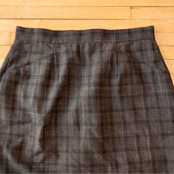 Vintage Moods by Krizia Knee Length Brown Tweed Pencil Skirt - Picture 3 of 7